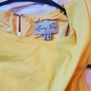 Belle Yellow Lindy Bop dress UK 10